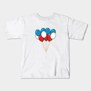 Blue White Red Patriotic Balloons Kids T-Shirt